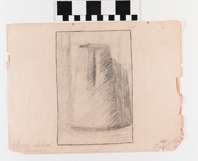 Pencil Drawing of Pitcher with Rectangular Border by Otto Burian